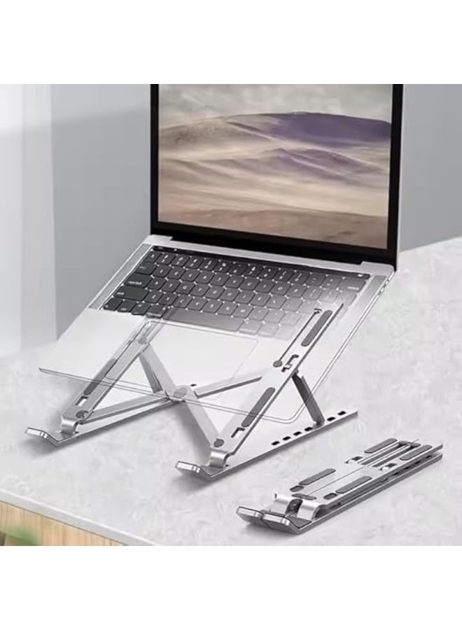 Metal laptop stand, suitable for office and mobile phones, foldable and adjustable, suitable for laptops and iPads, with an adjustable angle. - Image 2